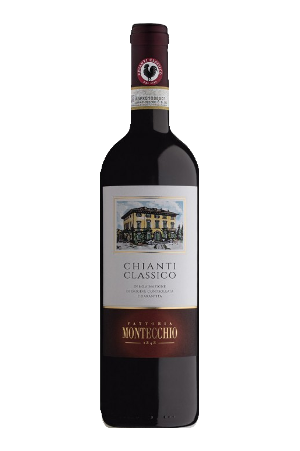 Chianti Classico DOCG 2023 · Fattoria Montecchio · alleen de fles, transparante achtergrond