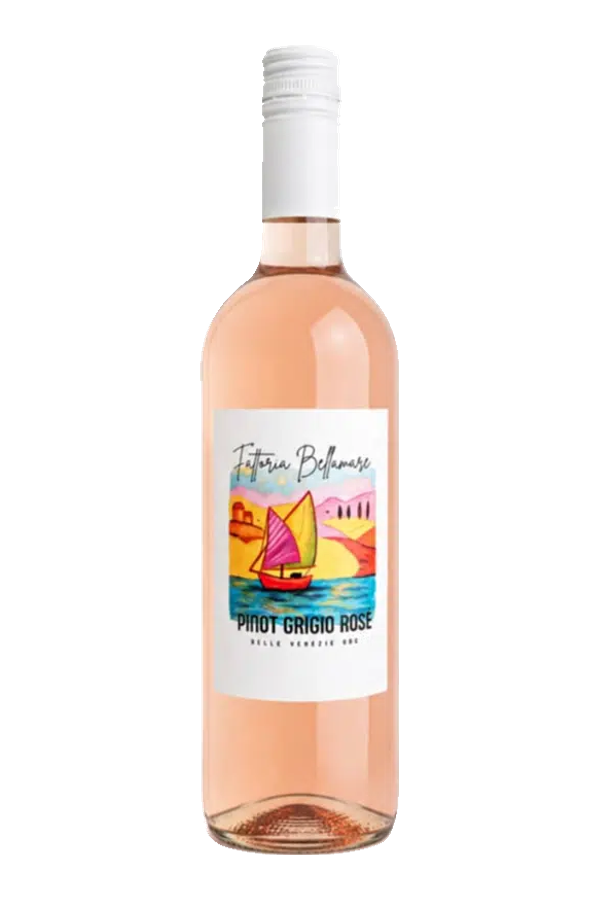 Fattoria Bellamare Pinot Grigio Rosé DOC delle Venezie 2025 · alleen de fles, transparante achtergrond