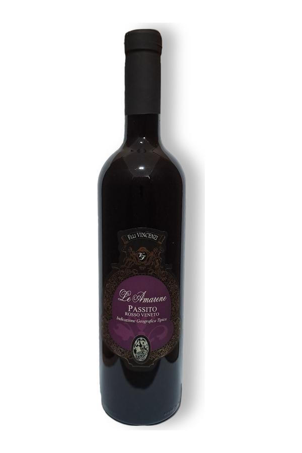 Le Amarene Passito IGT – Fratelli Vincenzi · vrijstaande fles met transparante achtergrond