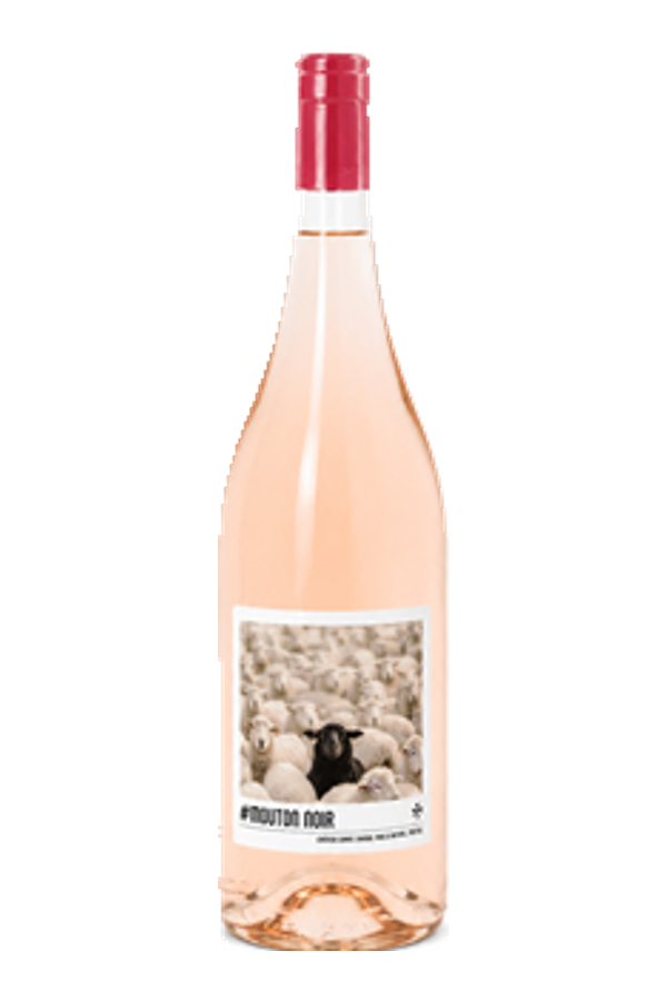 Mouton Noir Rose IGP Alpes-de-Haute-Provence 2025 · vrijstaande fles met transparante achtergrond