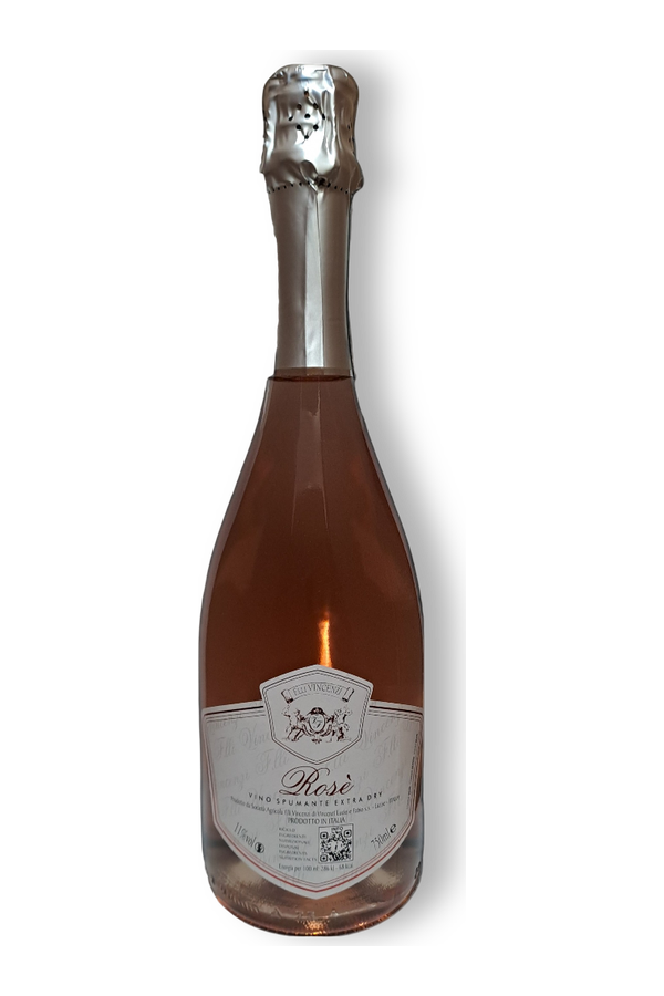 Rosè (Spumante Dry) – Fratelli Vincenzi · vrijstaande fles met transparante achtergrond