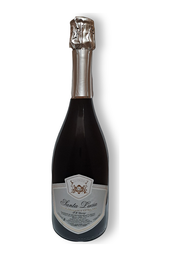 Santa Lucia Spumante Extra Dry – F.lli Vincenzi · vrijstaande fles met transparante achtergrond