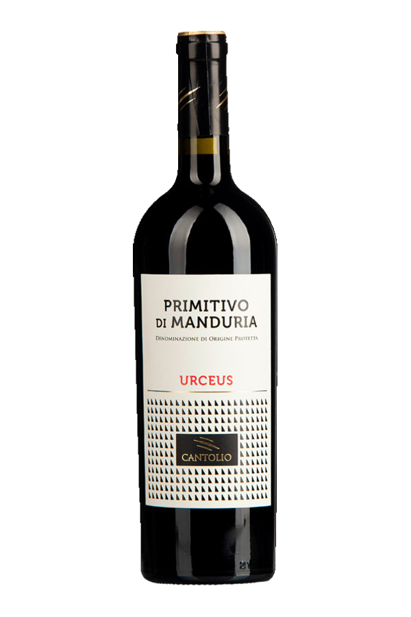 Urceus Primitivo di Manduria DOP 2024 · Cantolio · alleen de fles, transparante achtergrond